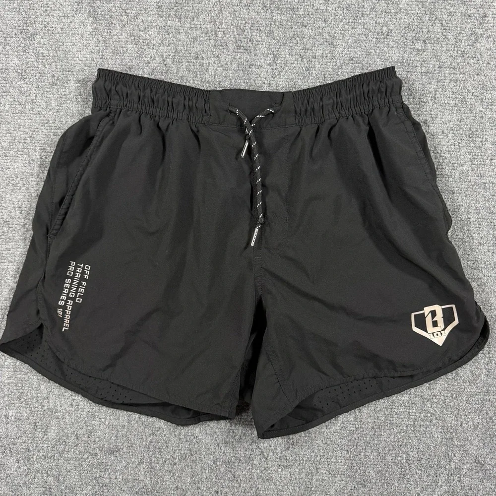 Baseball Lifestyle 101 Shorts Mens Small Black Athletic Drawstring
